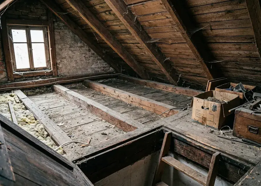 Feuchteschaden mit Salzausblühungen an einer Kellerwand, Feuchtemessgerät wird angesetzt